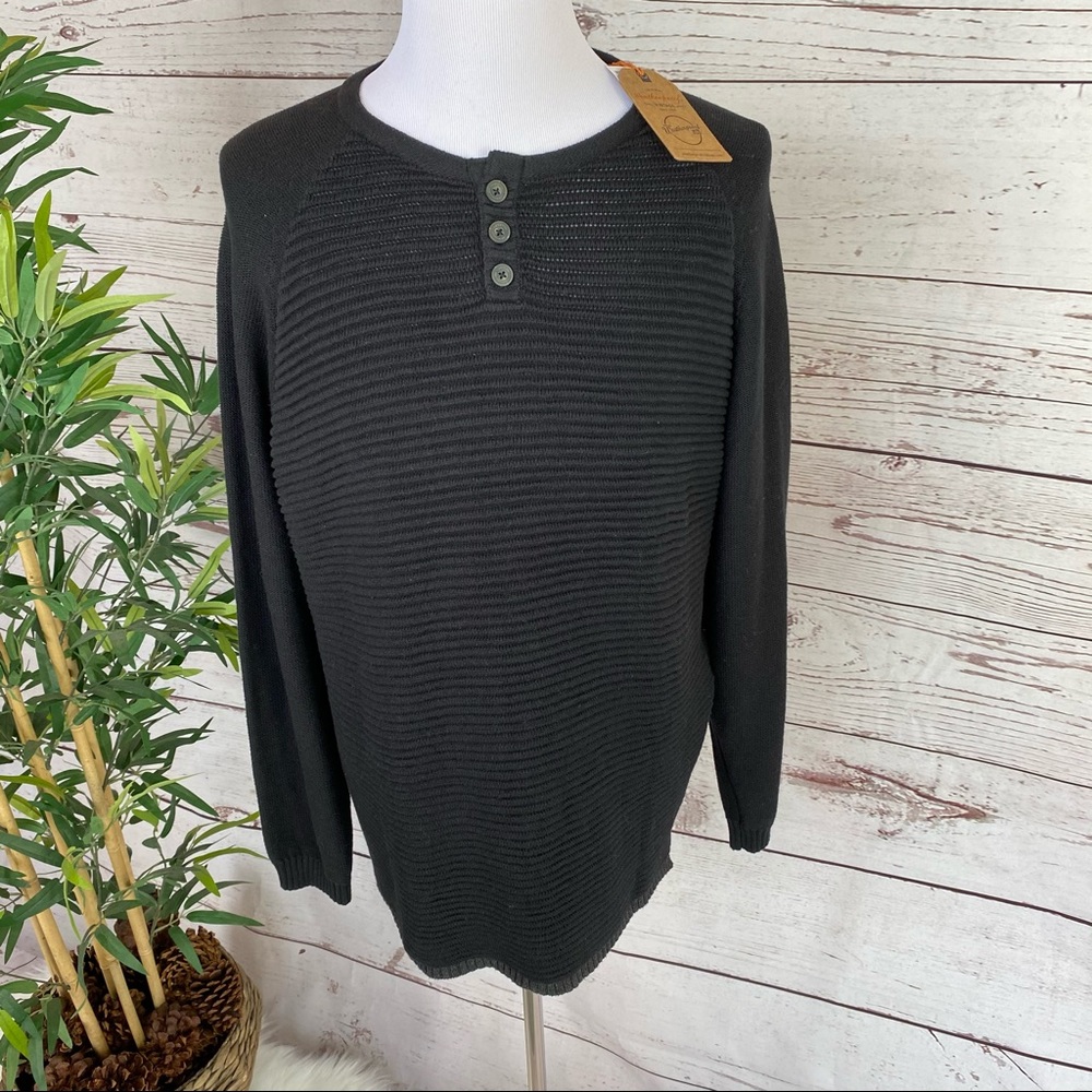 🌞WEATHERPROOF VINTAGE TEXTURED BLACK SWEATER NWT